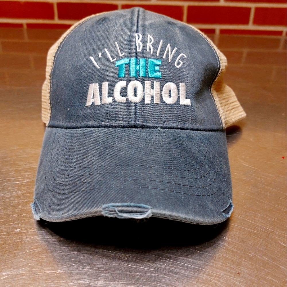 Adams, Piper Lou, Unisex,Trucker Hat, Distressed, I'll Bring The Alcohol Hat